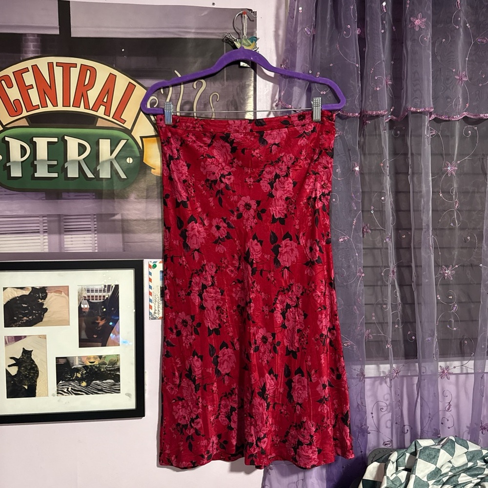 Rouje Red Floral Skirt